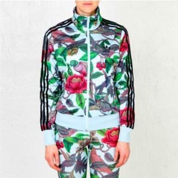Adidas x Farm Rio Jackets & Blazers - Adidas x Farm “Battle of the Birds” Floral Firebird Track Active Bomber Jacket S